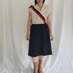 70s Black and‎ White Dress with Jacket
